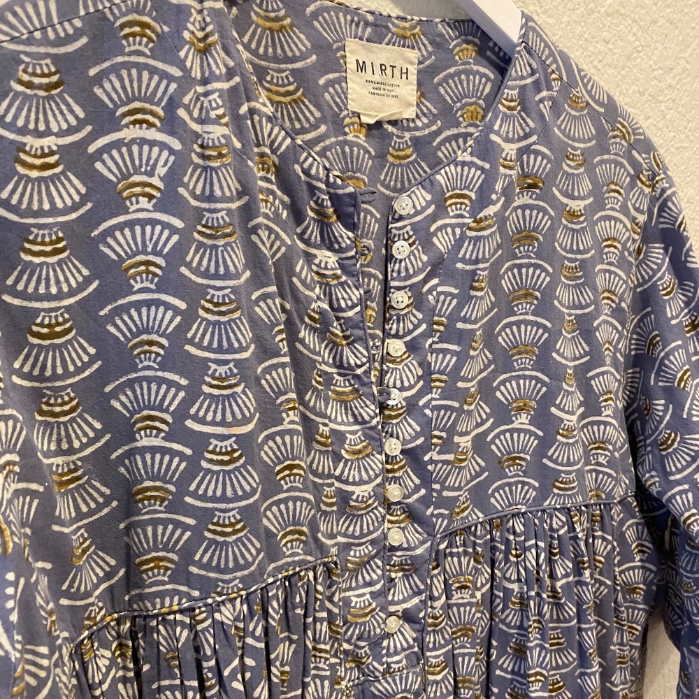 MIRTH blue/grey patterned SS dress